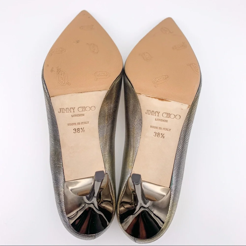 Jimmy Choo Agnes Metallic Leather Pumps
